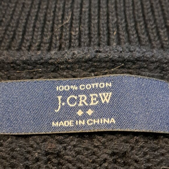 J. Crew Men's L 100% Cotton Cable Knit Cowl Neck Sweater Style 13528 - Picture 2 of 16